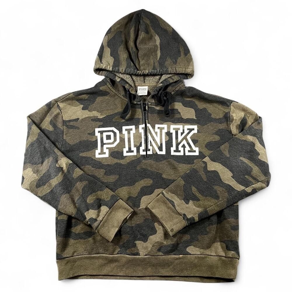 Victoria-s-secret Women's Green and Khaki Hoodie